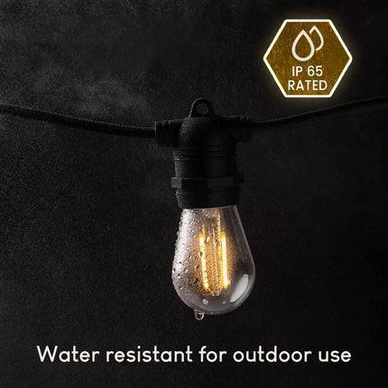 20M Connectable LED Festoon String Lights Xmas Wedding Party Patio Dimmable