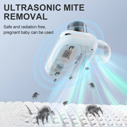 10000pa Wireless UV Dust Mite Remover Vacuum Cleaner for Bedding Sofa Mattress White