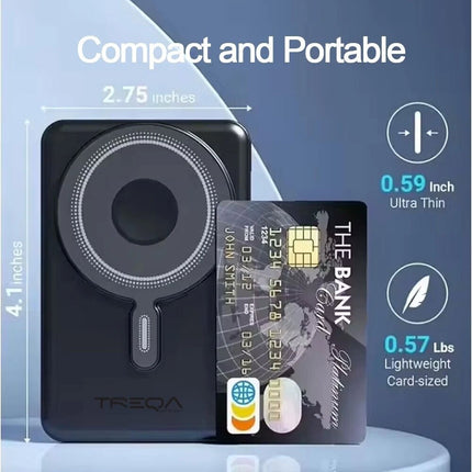 Black 10000mAh Power Magnetic Bank Wireless Charging Portable Charger for iphone