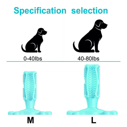 Teal L Size Pet Dog Chew Toy Teeth Cleaning Toothbrush