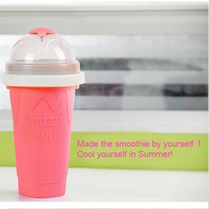 Pink Slushie Maker Cup Quick Freeze Magic Squeeze Cup Milkshake Cup Ice Cream Maker