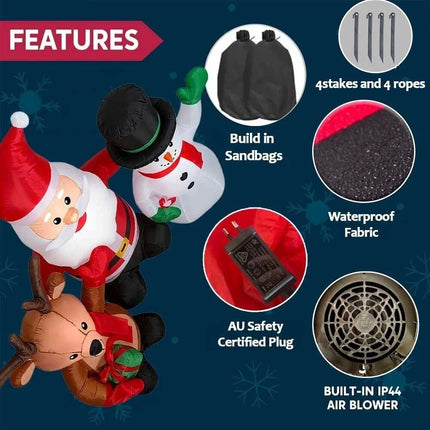 Inflatable Christmas Santa Claus Snowman Reindeer With LED lights decoration Set