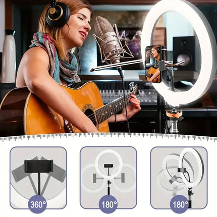 160cm LED Ring Light with Tripod Stand Phone Holder Streamer Studio Photo Makeup Lamp