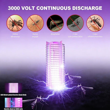 Electric LED Insect Zapper Mosquito Trap Catcher Lamp - White