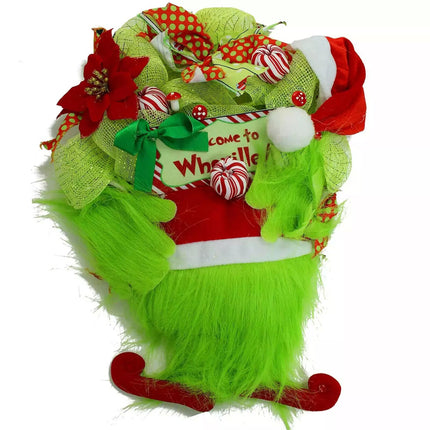 Christmas Grinch Outdoor Wreath Hanging Decor Party Supplies Props Ornament