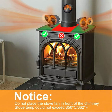 12 Blade Stove Top Fan Eco Heat Powered Wood Burning Log Fire Burner Stove Fan