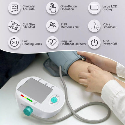 Digital Blood Pressure Monitor Upper Arm Automatic BP Machine Heart Rate Monitor