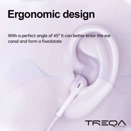 TREQA Earphone For iPhone 14 13 12 11 SE Pro Max Wired in-Ear Earbuds Headphones