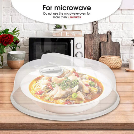 2 Pcs Microwave Food Cover Plate Vented Splatter Protector Clear Hot Kitchen Lid