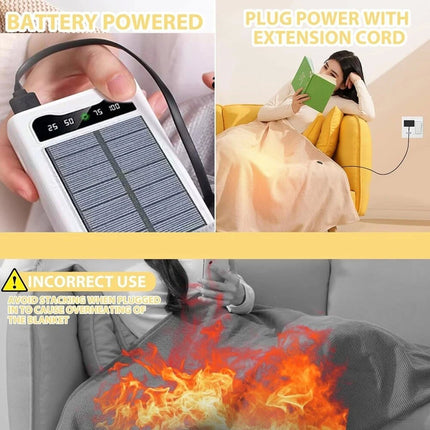 Electric Heated Throw Blanket USB Warm Poncho Wrap Blanket Portable heated Shawl