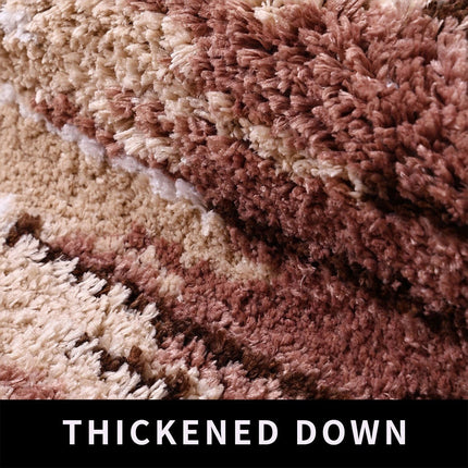 Brown 3 Pcs Microfiber Bathroom Rug Shaggy Soft Non-Slip Absorbent Bath Mat Plush