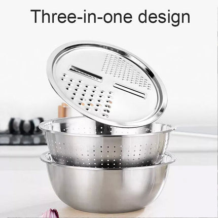 3in1 Multifunction Grater + Drain Basket + Basin Stainless Steel Box Grater Setsf
