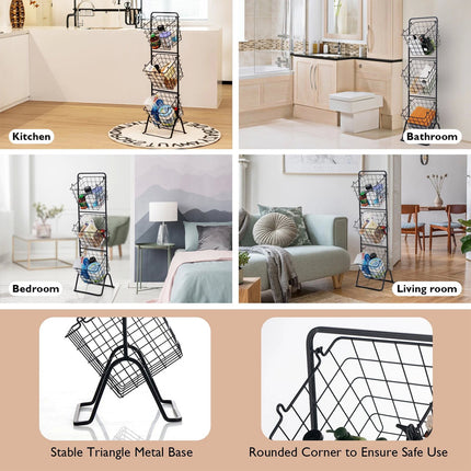 3-Tier Wire Fruit Basket Vegetable Snack Storage Stand Organizer Kitchen