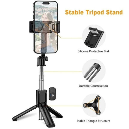 Flexible Tripod Holder Stand Selfie Stick With Bluetooth Remote For Mobile Phone