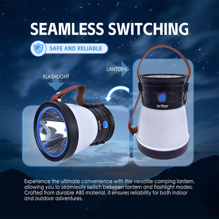 Portable LED Camping Light Lantern Outdoor Tent Lamp USB With Handle