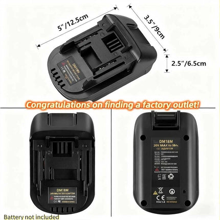 Battery Adapter for Dewalt Milwaukee Replace to MAKITA Battery DM18M Power