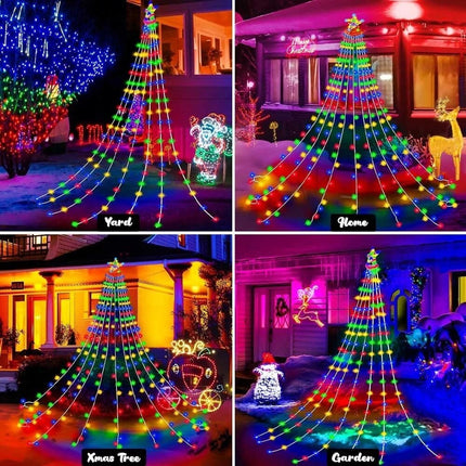Waterfall Christmas Tree Lights 200 LED String Light Lighting Wall Yard Garden