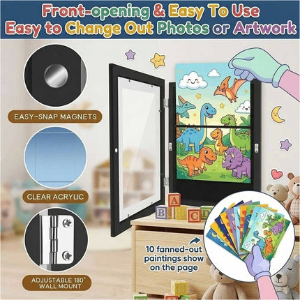A3 A4 Artists Frames Hold 150 Pictures Creative Art Wooden Artwork Display- Black