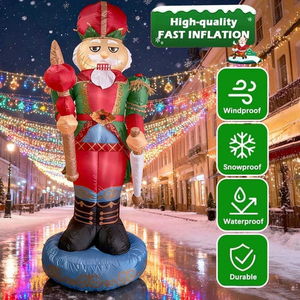 Christmas Inflatable Nutcracker Giant Lighted Interior Decoration Built in Fan