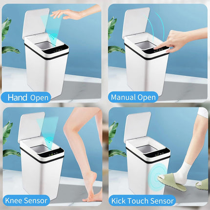 12L Rectangle Kitchen Automatic Dust Sensor Bin Smart Touchless Waste Trash