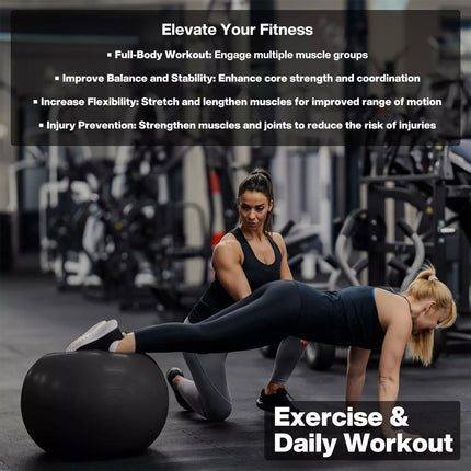 75cm Black Swiss Ball Yoga Ball Birth Ball Exercise Ball Pilates Gym