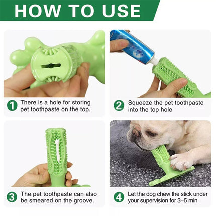 Green L Size Pet Dog Chew Toy Teeth Cleaning Toothbrush