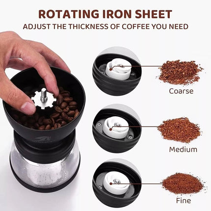 Coffee Bean Grinder Manual Portable Hand-Held Adjustable Mill Home Kitchen Tool