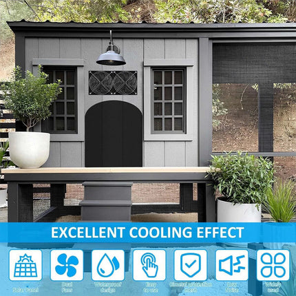 Portable 40W 12V Exhaust Fan Outdoor Solar Panel Powered Ventilator Fan