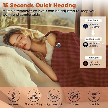 Electric Heated Throw Blanket USB Warm Poncho Wrap Blanket Portable heated Shawl