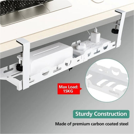 Extendable Adjustable Cable Management Organizer Under Desk Cord Basket Tray