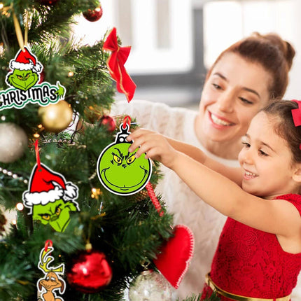 24 Piece Merry Christmas Grinch Ornaments Tree Hanging Decoration Figure Pendant