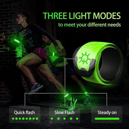 2x LED Armbands Reflective Wrist Band USB Rechargeable for Night Running Cycling