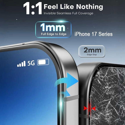 2Pcs iPhone 17 Screen protector Tempered Glass Case Friendly Full Cover