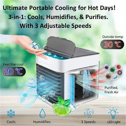 Portable Mini Air Cooler Fan Air Conditioner Cooling Fan Humidifier Desk USB Fan