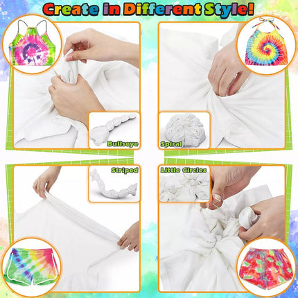 18 Colors Set One Step Tie Dye Kit Classic Super Vibrant Bright Colour DIY