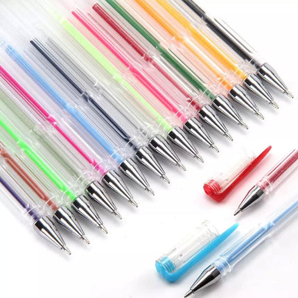 100x Premium Glitter Gel Pens Metallic Neon Ink Craft Adult Colouring Draw Set