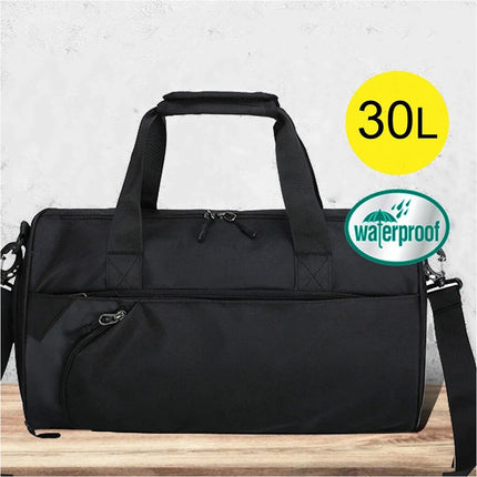 Gym Duffel Bags With Shoe Compartment 30L Black