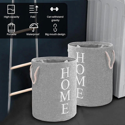 60L Large Foldable Laundry Washing Clothes Storage Hamper Basket Bin Organiser