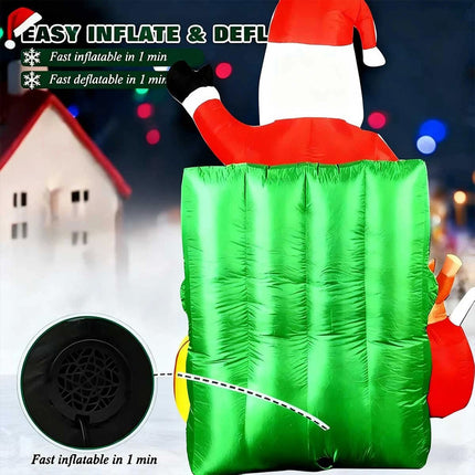7.5ft Inflatable Santa Claus on Sofa with Gift Box Built-in LED Lights Christmas
