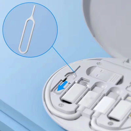 Type USB C Micro-USB Cable Charging Adapter iPhone Cable Kit Storage Box White