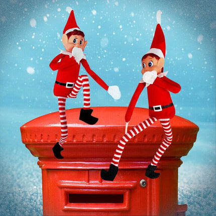 2pk Christmas Naughty Elves Set Original Elf Boy Girl Soft Doll Xmas Decoration