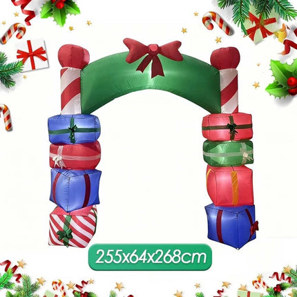 Christmas Inflatable Archway Gift Box Decoration Build in LED Light in/ Outdoor