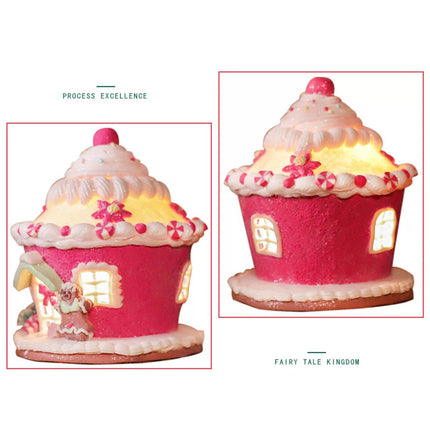 Christmas Light Up House Tabletop Holiday Decorations Clay House for Home