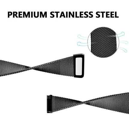 Black Fitbit Luxe Band Replacement Magnetic Wristband Watch Soft Stainless Steel Strap