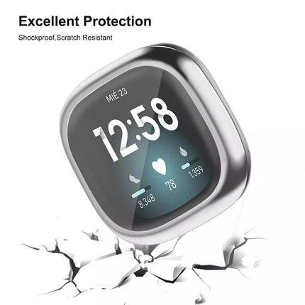 Clear Fitbit Versa 4 / Sense 2 Case Cover Screen Protector Full Coverage Watch