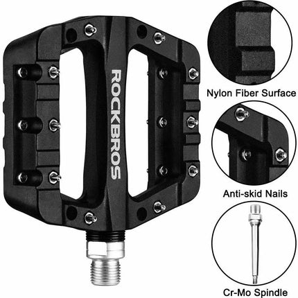 Bicycle Bike Pedals MTB Road Cycling Pedals Anti-Slip 4 Bearings 9/16"