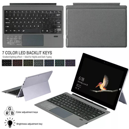 Bluetooth Keyboard Backlit Wireless Touchpad For Microsoft Surface Pro 3/4/5/6/7