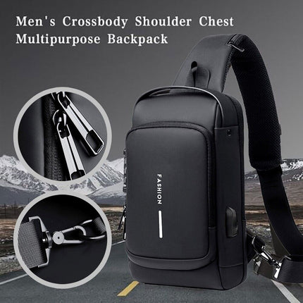 Anti-Theft Chest Bag with Password Lock Sport Sling Men's Shoulder Crossbody