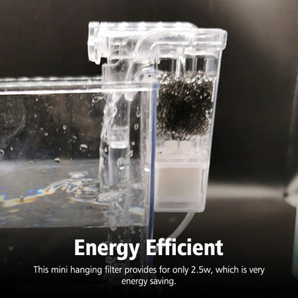 Mini Aquarium Fish Tank Waterfall Hang On External Oxygen Pump Water Filter