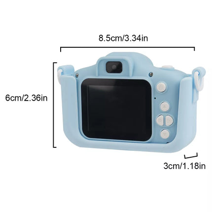 Mini Digital Children Camera HD 1080P LCD Camera Toy Kids Gift + 32G TF Card Blue